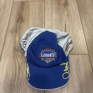 Jimmie Johnson #48 Nascar Team Lowes Racing Strapback Hat Cap Autograph Vintage